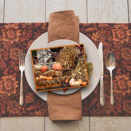 Happy Halloween Pumkin Vintage Fotografie Postkarte