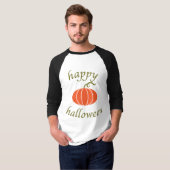 Happy Halloween Pumpkin 3/4 Sleeve Baseball Tshirt (Vorne ganz)