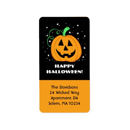 Happy Halloween Pumpkin Address Label Adressaufkleber (Vorne)