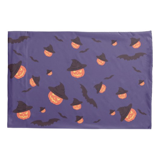 Happy Halloween Pumpkin and Bats Pillow Case Kissenbezug (Rückseite)