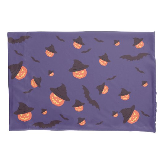 Happy Halloween Pumpkin and Bats Pillow Case Kissenbezug (Vorderseite)