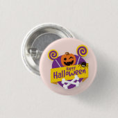 Happy Halloween Pumpkin and Spider | Schaltfläche  Button (Vorne & Hinten)