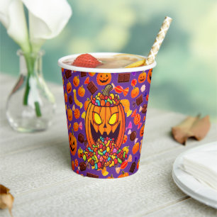 Happy Halloween Pumpkin Artwork Pappbecher