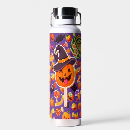 Happy Halloween Pumpkin Artwork Trinkflasche (Rückseite)