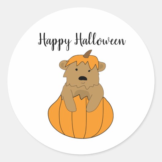 Happy Halloween Pumpkin Bären Stickers (Vorderseite)