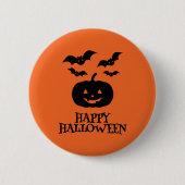 Happy Halloween Pumpkin Bat Minimal Button (Vorderseite)