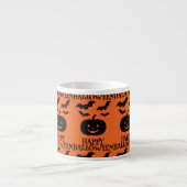 Happy Halloween Pumpkin Bat Minimal Espressotasse (Vorderseite)