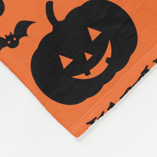 Happy Halloween Pumpkin Bat Minimal Fleecedecke (Ecke)