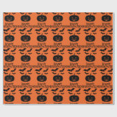 Happy Halloween Pumpkin Bat Minimal Geschenkpapier (Flach)