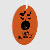 Happy Halloween Pumpkin Bat Minimal Ornament (Vorderseite)