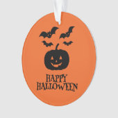 Happy Halloween Pumpkin Bat Minimal Ornament (Vorderseite)