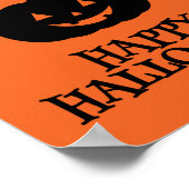 Happy Halloween Pumpkin Bat Minimal Poster (Ecke)