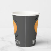 Happy Halloween Pumpkin Bats Pappbecher (Rechts)