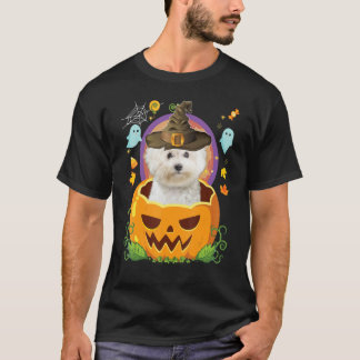 Happy Halloween Pumpkin Bichons Frise Hund Cu T-Shirt
