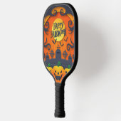 Happy Halloween Pumpkin Black Pickleball Schläger (Links)