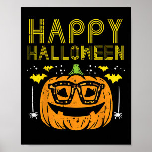 Happy Halloween Pumpkin Brillen Kostüm Frauen Mädc Poster