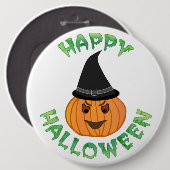 "HAPPY HALLOWEEN" PUMPKIN BUTTON (Vorne & Hinten)