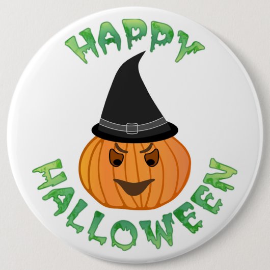 "HAPPY HALLOWEEN" PUMPKIN BUTTON (Vorderseite)