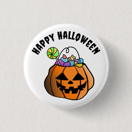 Happy Halloween Pumpkin Button