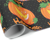 Happy Halloween Pumpkin Candy Corn Kürbislaterne Geschenkpapier (Rolleneckpunkt)