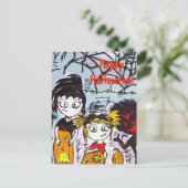 Happy Halloween Pumpkin Carving Postkarte (Stehend Vorderseite)