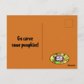 Happy Halloween Pumpkin Carving Postkarte (Rückseite)