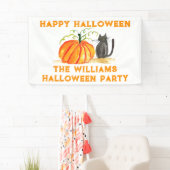Happy Halloween Pumpkin Cat Kids Banner (Insitu)