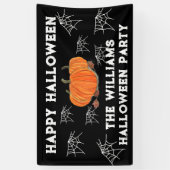 Happy Halloween Pumpkin Cat Kinderwebs Banner (Vertikal)