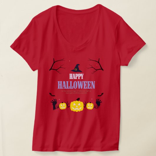 Happy Halloween Pumpkin & Cats Orange T - Shirt (Ablage )