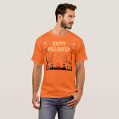 Happy Halloween Pumpkin & Cats Orange T - Shirt (Vorne ganz)