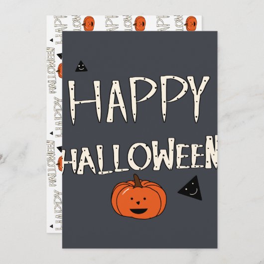 Happy Halloween Pumpkin Design Einladung (Vorne/Hinten)