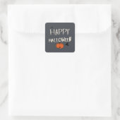 Happy Halloween Pumpkin Design Quadratischer Aufkleber (Tasche)