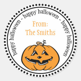 Happy Halloween Pumpkin Dot Circle Labels Runder Aufkleber