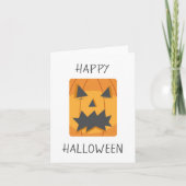 Happy Halloween Pumpkin Face Karte (Vorderseite)