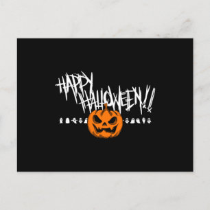 Happy Halloween Pumpkin Face Postkarte