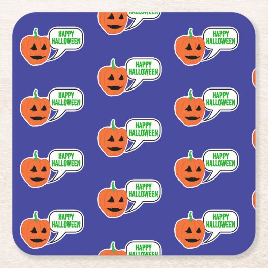 Happy Halloween Pumpkin Face Rechteckiger Pappuntersetzer (Vorderseite)
