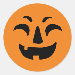 Happy Halloween Pumpkin Face Runder Aufkleber