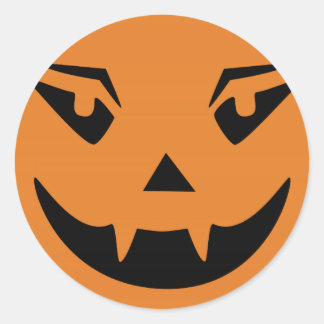 Happy Halloween Pumpkin Face Runder Aufkleber