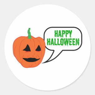 Happy Halloween Pumpkin Face Runder Aufkleber