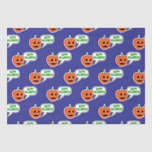 Happy Halloween Pumpkin Face Seidenpapier (Vorderseite)