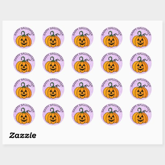 Happy Halloween Pumpkin Face Stickers (Blatt)