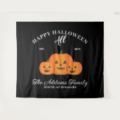 Happy Halloween Pumpkin Familie Name Custom Wandteppich (Vorderseite (Horizontal))