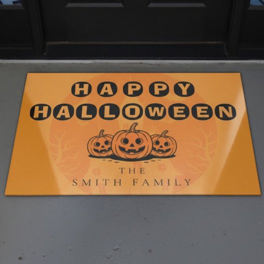 Happy Halloween Pumpkin Family Custom Zuhause Fußmatte