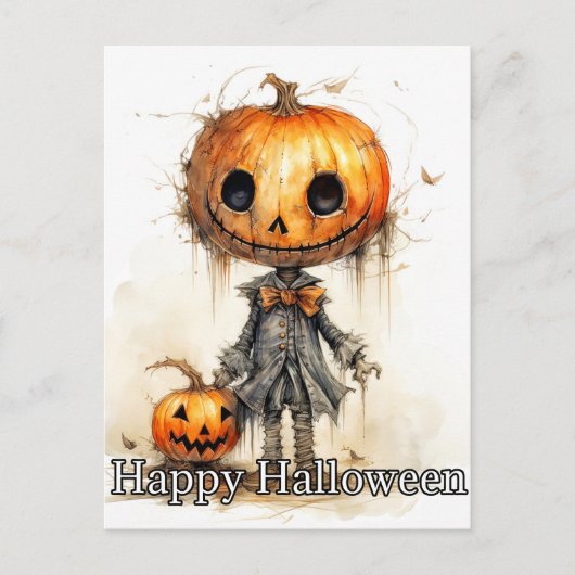 Happy Halloween Pumpkin Fiend Postkarte (Vorderseite)