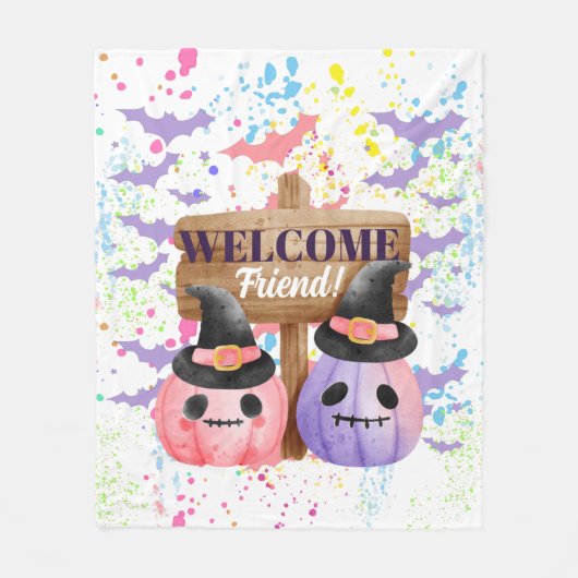 Happy halloween pumpkin fleecedecke (Vorderseite)