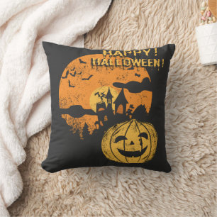 Happy Halloween Pumpkin Funny Spooky Bat Beängstig Kissen