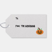 Happy Halloween Pumpkin-Geschenk-Tag Geschenkanhänger (Rückseite Horizontal)