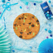 Happy Halloween Pumpkin Ghost Hexe Moon Orange Pappteller (Party)