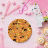 Happy Halloween Pumpkin Ghost Hexe Moon Orange Pappteller (Party)