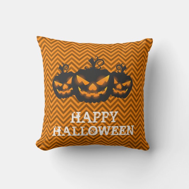 Happy Halloween Pumpkin Ghost Kissen (Vorderseite)